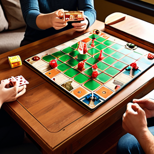 Home 18 **A cozy living room scene, sunlight streaming in, with friends gathered around a wooden table playing "Terraforming Mars." Snacks and drinks are visible, and everyone is laughing and having a good time. Focus on the warmth and camaraderie of game night.** (This prompt focuses on a popular board game and the joy of playing together, a relatable scene for board game enthusiasts)