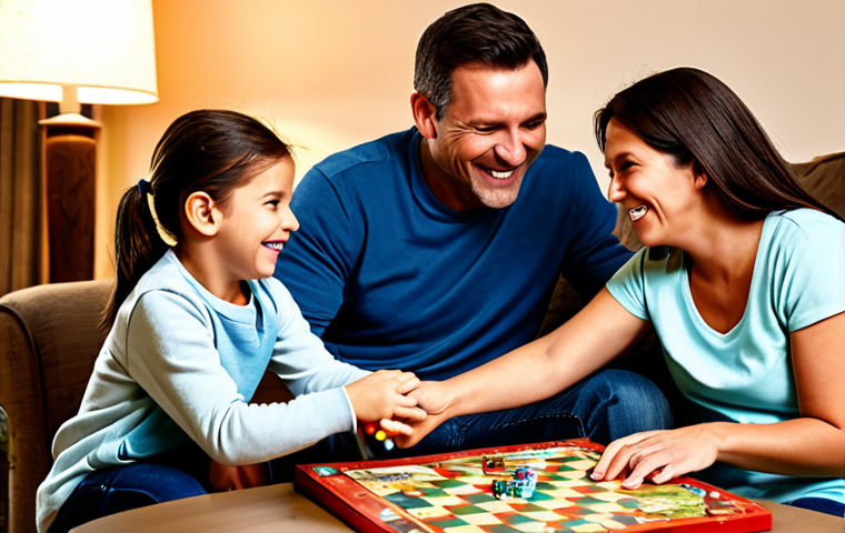Family Game Night**
A family (mother, father, and two children) sitting around a table, fully clothed, playing a board game. The table is in a cozy living room with warm lighting. The board game is colorful and engaging. Everyone is smiling and having fun. Emphasis on the joy of family interaction and connection. Safe for work, appropriate content, fully clothed, professional photography, perfect anatomy, natural proportions, family-friendly.
**