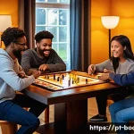 보드게임 전용 테이블 - **Prompt 1: The Immersive Game Night**
    "A vibrant scene capturing a group of 4-6 diverse friends...