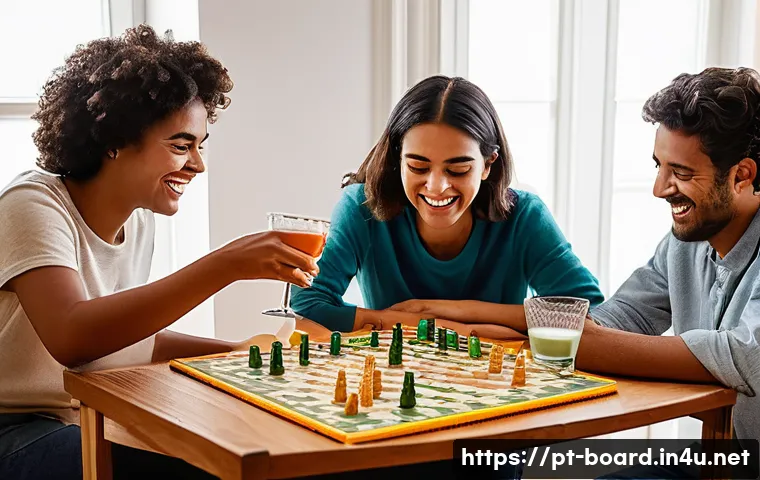 보드게임 대여 서비스 - **Prompt 1: Joyful Game Night Discovery**
"A vibrant, high-angle shot capturing a group of 4-5 d...