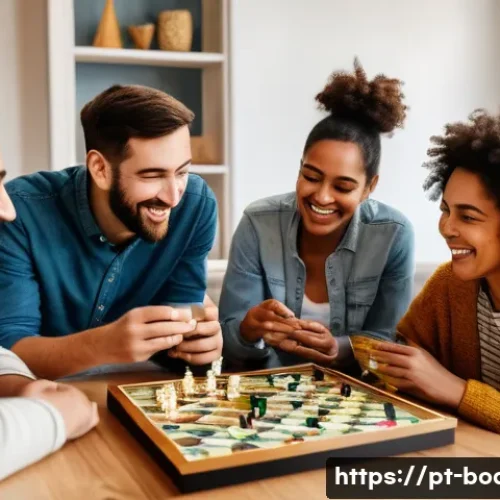 Home 13 보드게임과 e스포츠 - A vibrant, cozy scene of a diverse group of friends or a multi-generational family (including an adu...